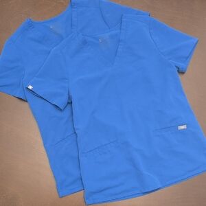 FIGS Set Of 2 Blue Scrub Women's Tops Small
